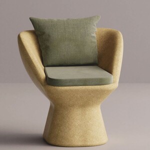 Casa Padrino Luxus Sessel Gelb / Gr�n - Wetterfester Beton Sessel