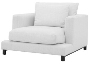 Casa Padrino Luxus Sessel Wei / Schwarz 110 x 110 x H. 64 cm - Edler Wohnzimmer Sessel mit Kissen - Luxus Mbel - Luxus Qualitt