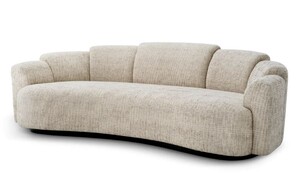 Casa Padrino Luxus Sofa Beige / Schwarz 232 cm - Hotel & Wohnzimmer Mbel