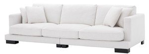 Casa Padrino Luxus Wohnzimmer Sofa mit Kissen Wei� / Schwarz 284 x 110 x H. 85 cm - Wohnzimmer M�bel - Luxus Kollektion