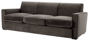 Casa Padrino Luxus Wohnzimmer Samt Sofa Grau / Schwarz 229 x 94 x H. 82 cm - Luxus Wohnzimmer Mbel