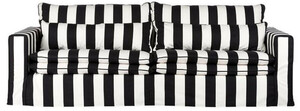 Casa Padrino Sofa Schwarz / Wei - Modernes Wohnzimmer Sofa mit Streifen - Moderne Wohnzimmer Mbel