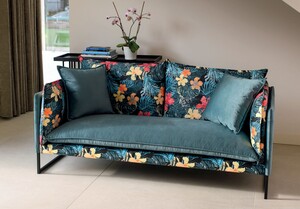 Casa Padrino Luxus Wohnzimmer Sofa mit Blumendesign 180 cm