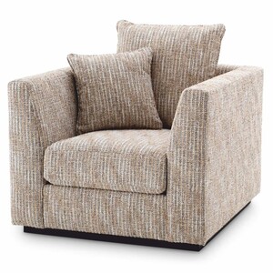 Casa Padrino Luxus Wohnzimmer & Hotel Sessel Beige / Schwarz H. 90 cm - Luxus M�bel