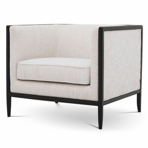 Casa Padrino Luxus Wohnzimmer & Hotel Sessel Creme / Schwarz 78 cm - Luxus M�bel