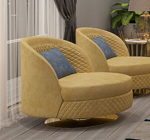 Casa Padrino Luxus Wohnzimmer & Hotel Sessel Gelb / Gold 85 x 82 x H. 80 cm