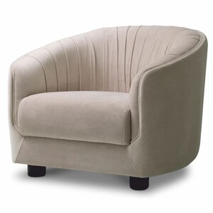 Casa Padrino Luxus Wohnzimmer & Hotel Sessel Creme / Schwarz 88 cm - Luxus M�bel