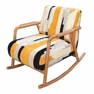 Casa Padrino Luxus Wohnzimmer & Hotel Schaukelsessel Bunt / Hellbraun - Luxus Mbel