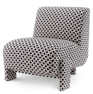 Casa Padrino Luxus Sessel mit Muster Schwarz / Wei� - Wohnzimmer & Hotel Einrichtung