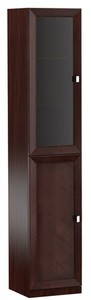 Casa Padrino Luxus Wohnzimmerschrank mit 2 T�ren Dunkelbraun / Silber 45,4 x 44,2 x H. 225,6 cm - Luxus Kollektion