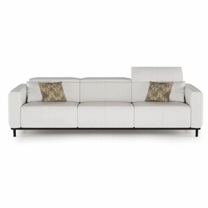 Casa Padrino Luxus Wohzimmer & Hotel Sofa Hellgrau / Schwarz / Messing 260 cm - Luxus M�bel