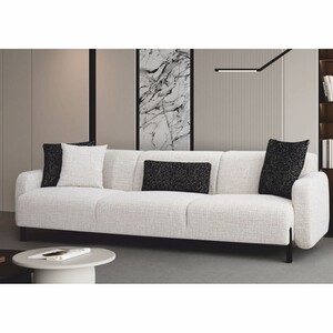 Casa Padrino Luxus 4er Sofa Wei� / Schwarz 280 cm - Wohzimmer & Hotel M�bel