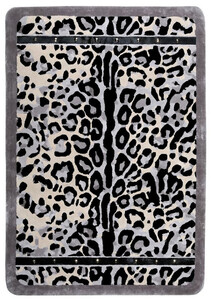 Casa Padrino Luxus Teppich mit Leoparden Design Grau / Creme / Schwarz 160 x 230 cm - Rechteckiger Wohnzimmer Teppich - Moderner Schlafzimmer Teppich - Luxus Interior - Luxus Qualitt