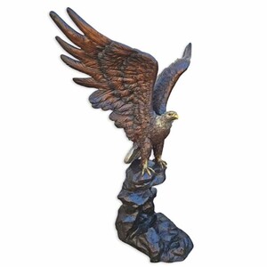 Casa Padrino Luxus XXL Bronze Deko Skulptur Adler Schaut Nach Rechts H. 189 cm