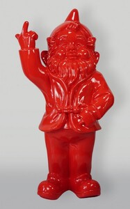 Casa Padrino XXL Deko Skulptur Gartenzwerg Rot H. 170 cm
