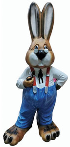 Casa Padrino Luxus XXL Deko Skulptur Hase Mehrfarbig H. 137 cm
