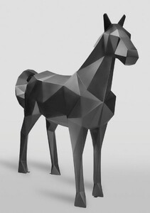 Casa Padrino XXL Deko Skulptur Pferd Grau 220 x H. 190 cm
