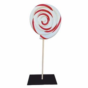 Casa Padrino XXL Deko Lolly Wei� / Rot / Schwarz H. 200 cm - Weihnachts Dekoration