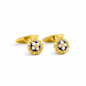 Casa Padrino Manschettenkn�pfe Caramujo aus Vergoldetem Silber