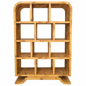 Casa Padrino Luxus Vogelaugenahorn Regalschrank 120 x H. 180 cm - Massivholz B�cherschrank - Wohnzimmer & B�ro M�bel