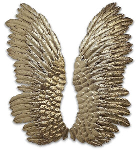 Casa Padrino Luxus Wanddeko Engelsfl�gel Gold 44,5 x 4,4 x H. 115,6 cm - Dekorative Metall Fl�gel - Deko Accessoires