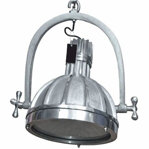 Casa Padrino Industrie Stil Metall H�ngeleuchte / Studioleuchte Silber  40 x H. 45 cm