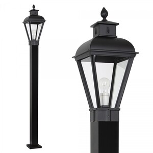 Casa Padrino Nostalgische Gartenlaterne 26 x H. 250 cm - Schwarz - Nostalgische Wetterfeste Au�enleuchte