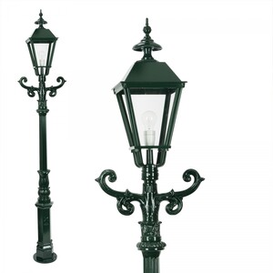 Casa Padrino Nostalgische Gartenlaterne 42 x 25 x H. 213 cm - Verschiedene Farben - Nostalgische Wetterfeste Au�enleuchte