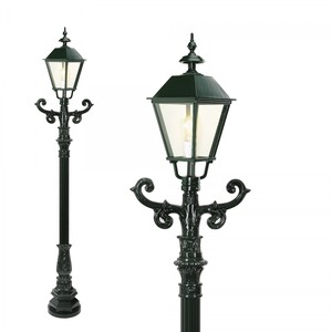 Casa Padrino Nostalgische Gartenlaterne 42 x 30 x H. 261 cm - Verschiedene Farben - Nostalgische Wetterfeste Au�enleuchte