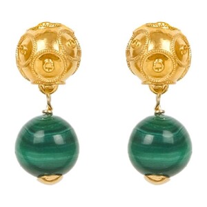 Casa Padrino Ohrringe Conta de Viana aus 19,2Kt Gold mit Malachit