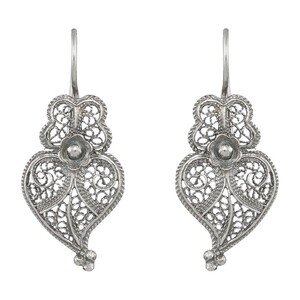 Casa Padrino Ohrringe Herz von Viana 2,5 cm aus Sterlingsilber