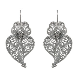 Casa Padrino Ohrringe Herz von Viana 4,0 cm aus Sterlingsilber