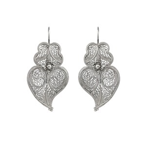 Casa Padrino Ohrringe Herz von Viana 4,5 cm aus Sterlingsilber
