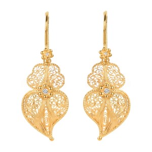 Casa Padrino Ohrringe Herz von Viana Blume aus 19,2Kt Gold mit Diamanten