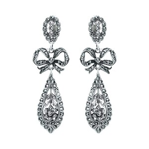 Casa Padrino Ohrringe K�nig aus Sterlingsilber mit Markasit
