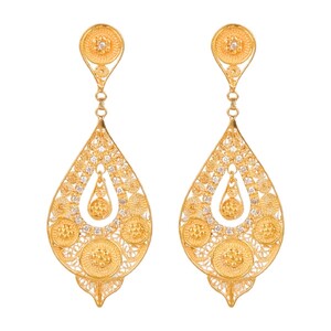 Casa Padrino Ohrringe Tropfen Kreise aus 19,2Kt Gold mit Diamanten
