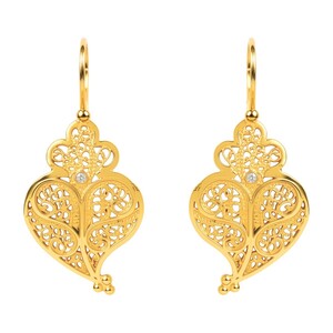 Casa Padrino Ohrringe Volles Herz aus 19,2Kt Gold mit Diamant