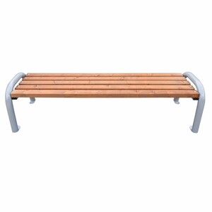 Casa Padrino Parkbank Naturfarben / Grau 192 cm - Stadtbank - Gartenbank - Outdoor Sitzbank - Outdoor M�bel - Stadt M�bel