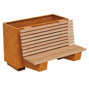 Casa Padrino Parkbank - Stadtbank mit Pflanzk�bel 150 cm - Outdoor & Park M�bel