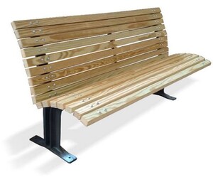 Casa Padrino Parkbank - Stadtbank mit R�ckenlehne Naturfarben / Schwarz 180 cm