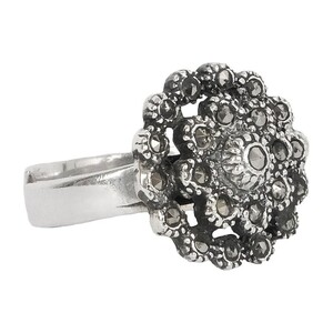 Casa Padrino Ring Pinienzapfen aus Sterlingsilber mit Markasit