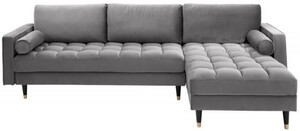 Casa Padrino Samt Ecksofa 260 x 155 x H. 85 cm - Verschiedene Farben - Wohnzimmer Sofa mit Kissen - Wohnzimmer M�bel