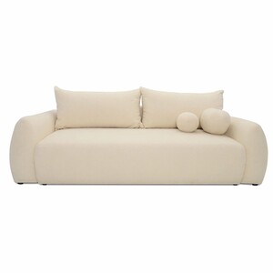 Casa Padrino Schlafsofa Creme 250 cm - Ausklappbares Wohnzimmer Sofa mit Kissen