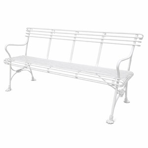 Casa Padrino Jugendstil Schmiedeeisen Gartenbank Wei� 140 cm - Garten M�bel