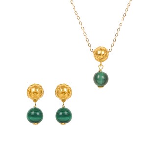 Casa Padrino Set Conta de Viana aus 19,2Kt Gold mit Malachit