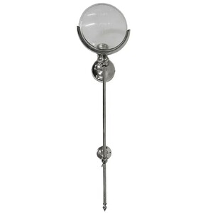 Casa Padrino Wandleuchte Silber 22 x 15 x H. 76 cm - Wandleuchte mit gerippter Glasscheibe