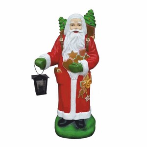 Casa Padrino Weihnachtsmann Deko Skulptur mit Laterne H. 92 cm - Weihnachts Dekoration