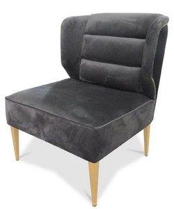Casa Padrino Luxus Samt Sessel Dunkelgrau / Schwarz / Gold 70 x 74 x H. 83 cm - Wohnzimmerm�bel
