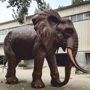 Casa Padrino XXL Bronze Deko Skulptur Elefant H. 200 cm - Lebensgro�e Garten Figur