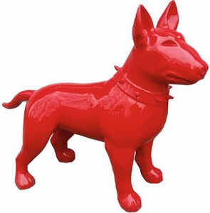 Casa Padrino XXL Deko Figur Hund Rot 116 cm - Garten Deko Skulptur